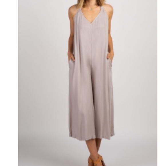 Pinkblush Other - NWT Pinkblush halter jumpsuit. Taupe/grey.